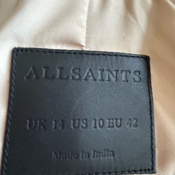 All Saints Balfern biker jacket, unusual “tie dye” suede, sz 10 - Picture 12 of 12